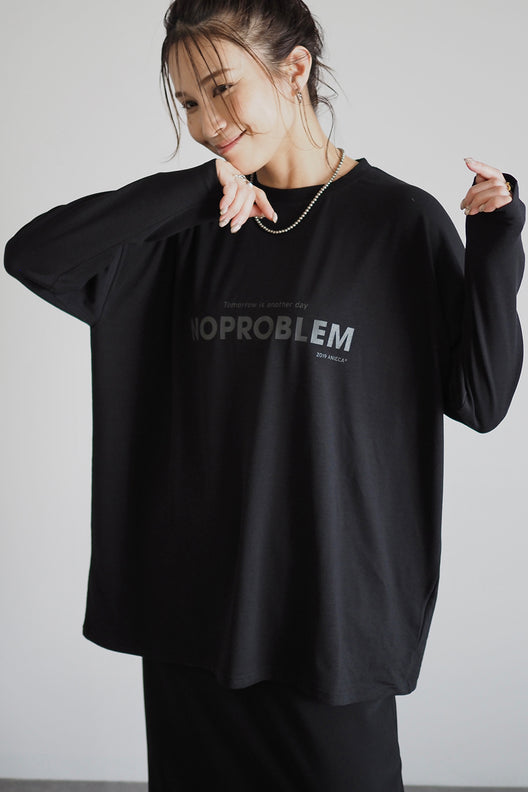 NO PROBLEM ロゴロングスリーブTシャツ