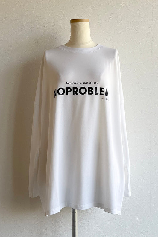 NO PROBLEM ロゴロングスリーブTシャツ